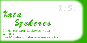 kata szekeres business card